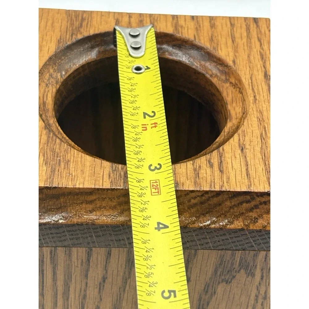 Vintage Oak Wood Tissue Box Dispenser Cover